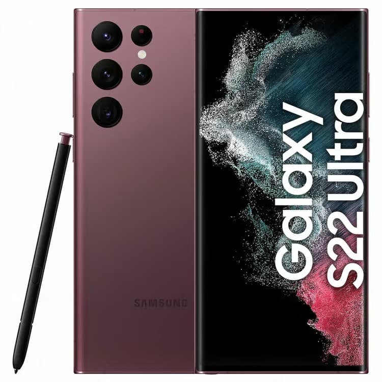 Samsung Galaxy S22 Ultra 5G 128GB 8GB RAM Smartphone - Burgundy