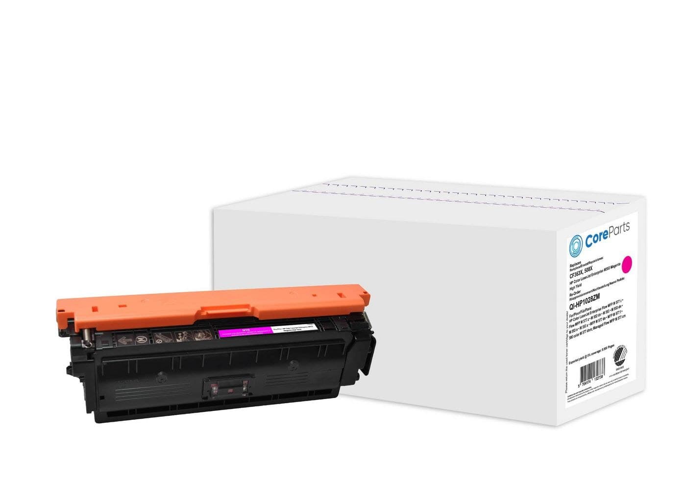 CoreParts Toner Magenta CF363X for HP Color LaserJet Enterprise M552/M553/M577 - Replaces HP 508X High Yield, 9,500 Pages (QI-HP1028ZM)