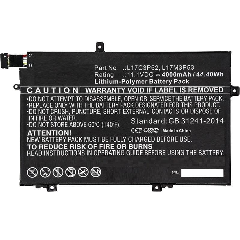 CoreParts MBXLE-BA0130 Laptop Battery for Lenovo ThinkPad L480 - 11.1V 4000mAh 44.4Wh, Black