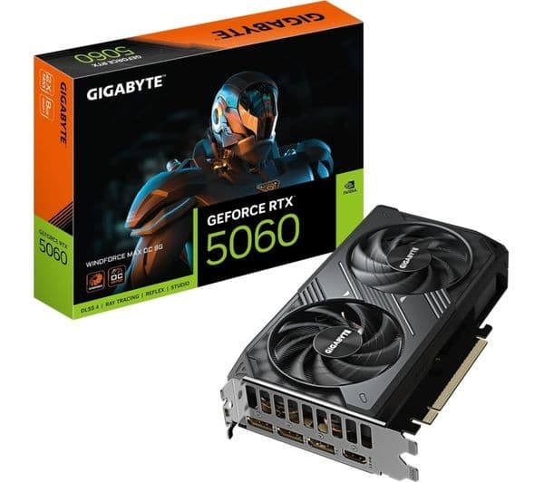 GIGABYTE GeForce RTX 5060 WINDFORCE MAX OC 8GB GDDR7 Graphics Card - 128-bit, 3 x DisplayPort 2.1b, 1 x HDMI 2.1b, Black, GV-N5060WF2MAX OC-8GD - Image 7