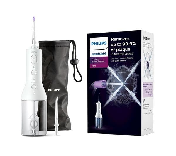 PHILIPS Sonicare 3000 Series HX3826/31 Cordless Power Flosser - White - Image 1
