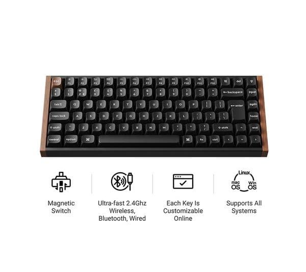 Keychron K2 HE Special Edition 75% Wireless Mechanical Keyboard UK ISO Layout Black - Image 2