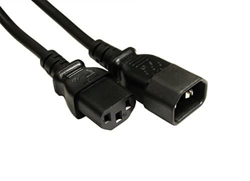 Scan 5m Kettle Lead Extension C13 to C14 Power Cable/Connector Black