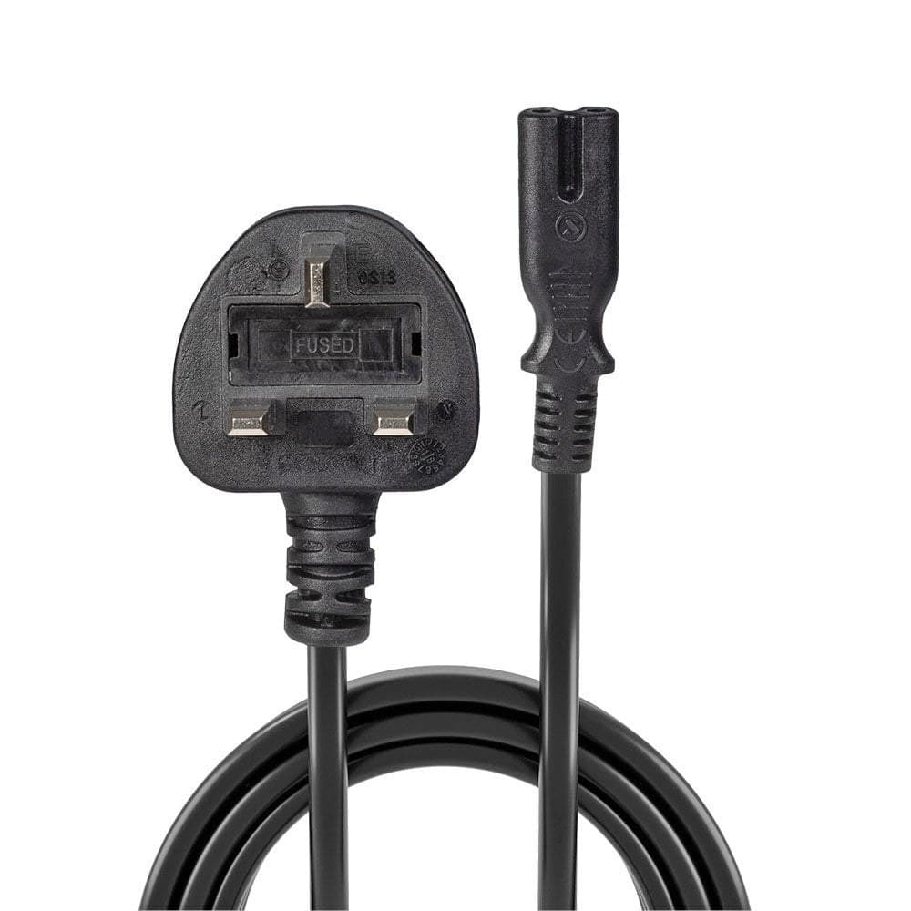 Lindy 1m UK 3 Pin Plug To IEC C7 Mains Power Cable, Black - Image 2