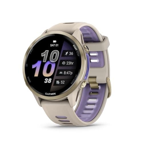 Garmin Forerunner 970 47mm Premium GPS Running & Triathlon Smartwatch AMOLED Sapphire - Soft Gold - Image 9