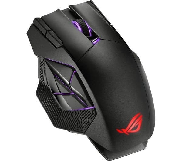 ASUS ROG Spatha X RGB Wireless Optical Gaming Mouse - 19000 DPI, 12 Programmable Buttons, Charging Dock