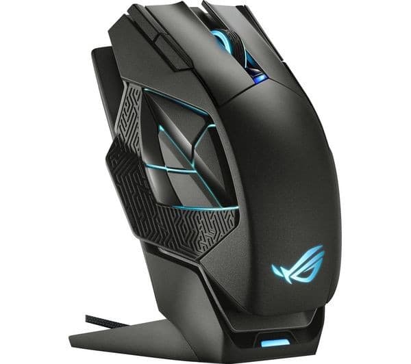ASUS ROG Spatha X RGB Wireless Optical Gaming Mouse - 19000 DPI, 12 Programmable Buttons, Charging Dock - Image 3