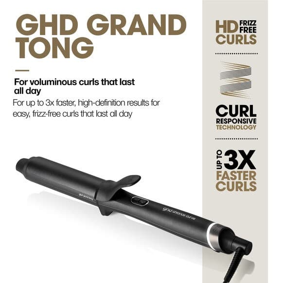 ghd Chronos Curve Grand Tong 32mm Hair Curler Curl-Responsive Technology 185°C 2.7m Cable - Black - Image 3
