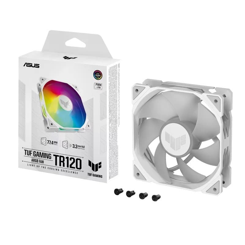 ASUS TUF Gaming TR120 ARGB 120mm PWM Case Fan White - 3-Pack - Image 6