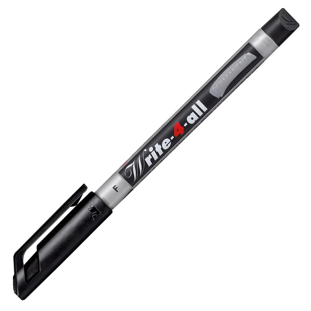 STABILO Write-4-all 156/46 Permanent Marker Pen Fine 0.7mm Black - Pack of 10 - Image 2