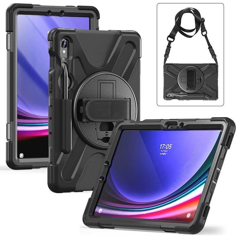 eSTUFF ES681857-BULK AUSTIN Defender Case for Samsung Galaxy Tab S10 Lite/S10 FE/S9/S8/S7 Black