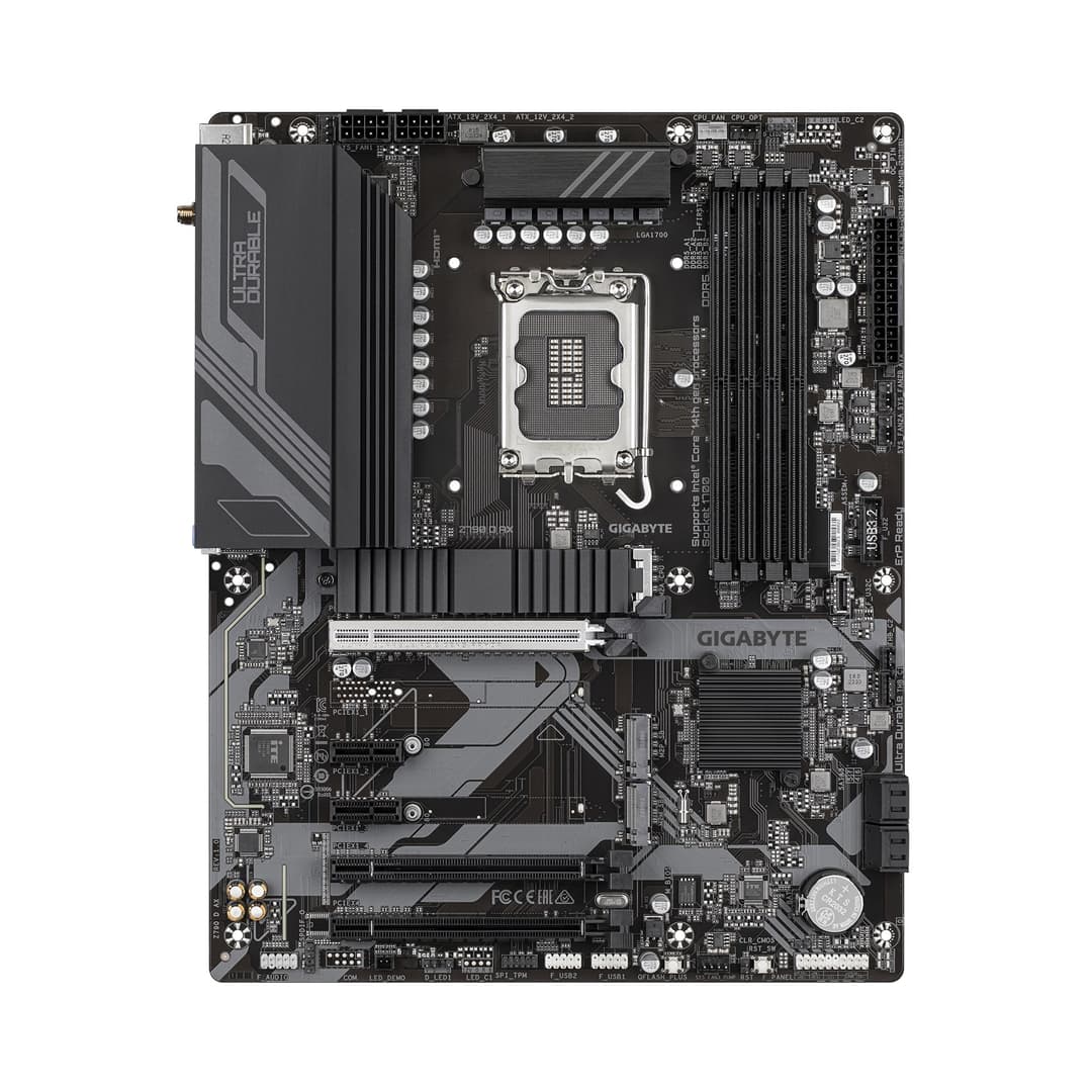 Gigabyte Z790 D AX ATX Motherboard - Intel LGA 1700 Socket, Supports Intel Core 14th/13th/12th Gen CPUs, 12+1+1 Phases Digital VRM, up to 7600MHz DDR5 (OC), 3xPCIe 4.0 M.2, Wi-Fi 6E, 2.5GbE LAN, USB 3.2 Gen 2 - Image 2