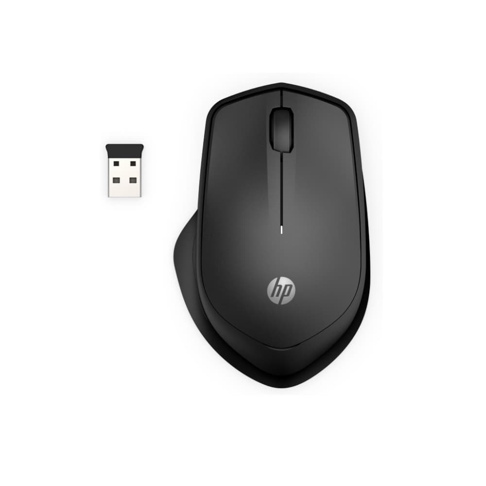 HP 285 Silent Wireless Mouse - 3 Buttons, Wheel Scrolling, Ambidextrous, Optical, Black