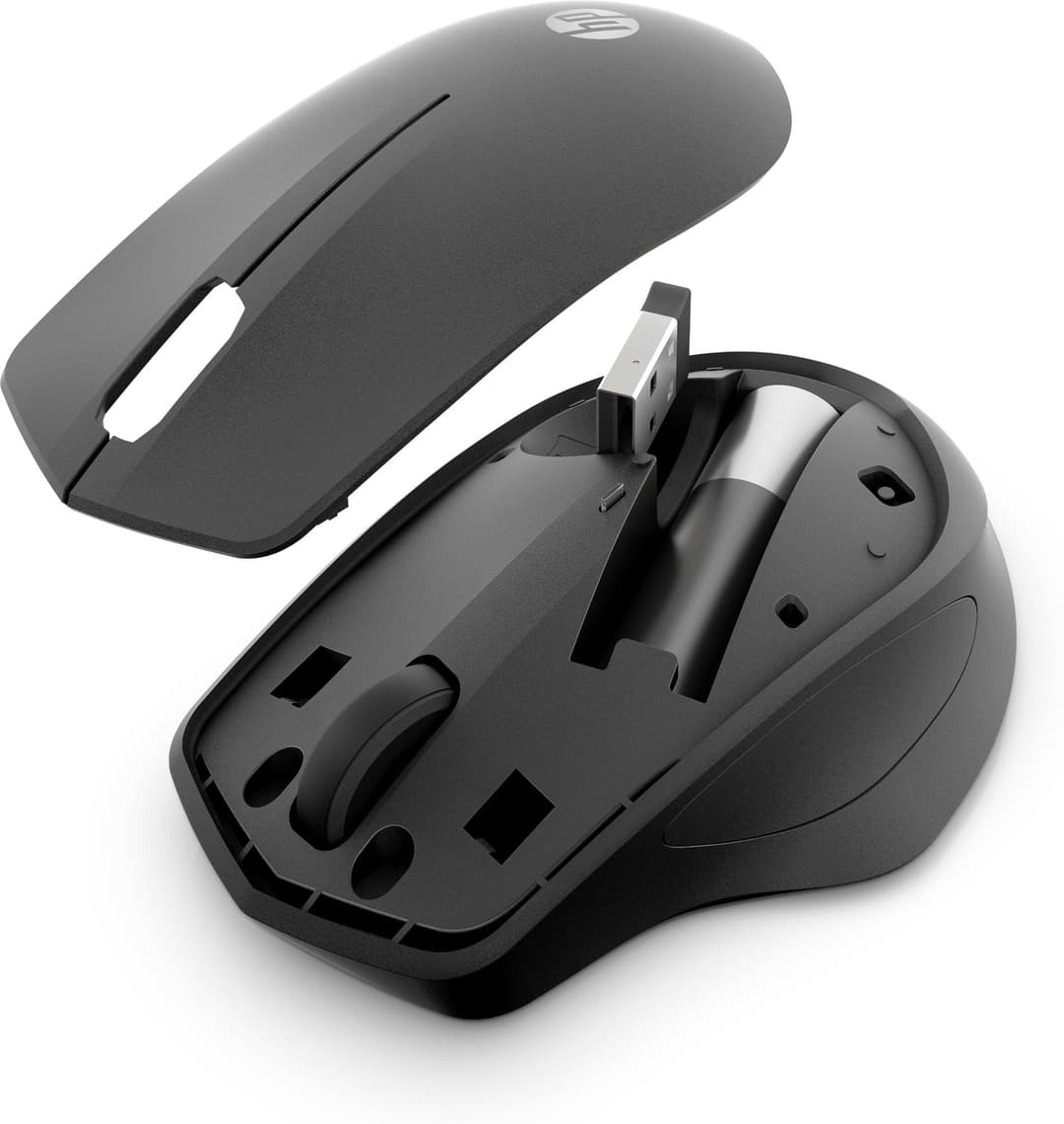 HP 285 Silent Wireless Mouse - 3 Buttons, Wheel Scrolling, Ambidextrous, Optical, Black - Image 3