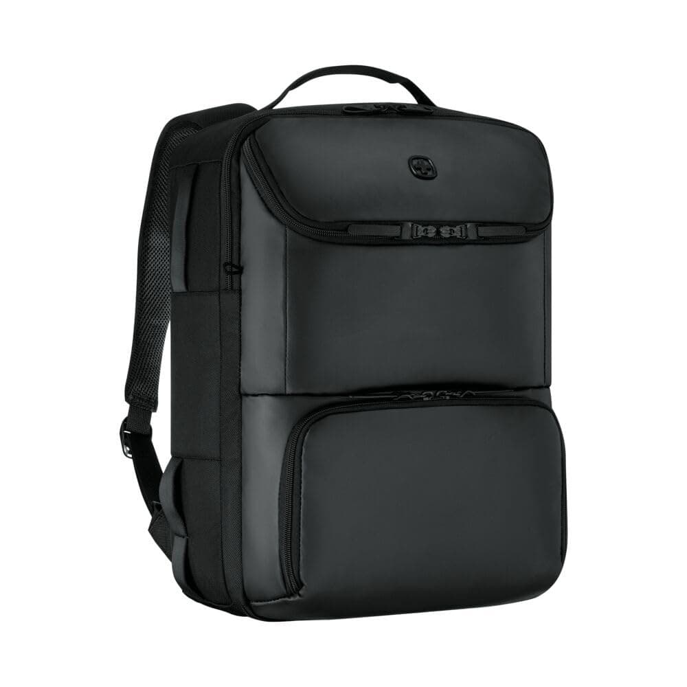 WENGER UrbanOne Travel Backpack, Laptop-Rucksack mit Klappöffnung, Notebook bis 15,6 Zoll, 33 l, Handgepäckgröße, Damen/Herren, Schwarz, 653888 - Image 1
