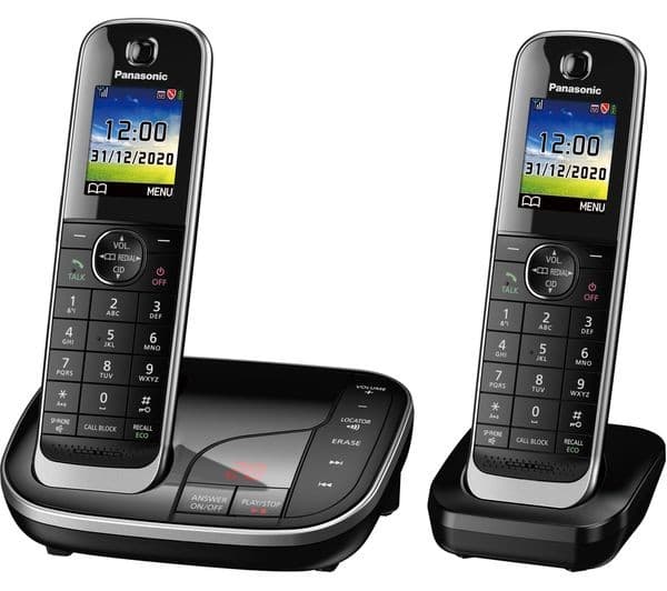 Panasonic KX-TGJ422EB Cordless Phone - Twin Handsets, Black