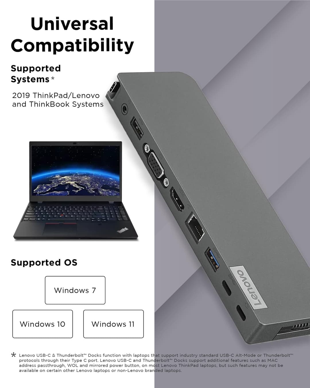 Lenovo USB-C Mini Dock - Black - Image 5
