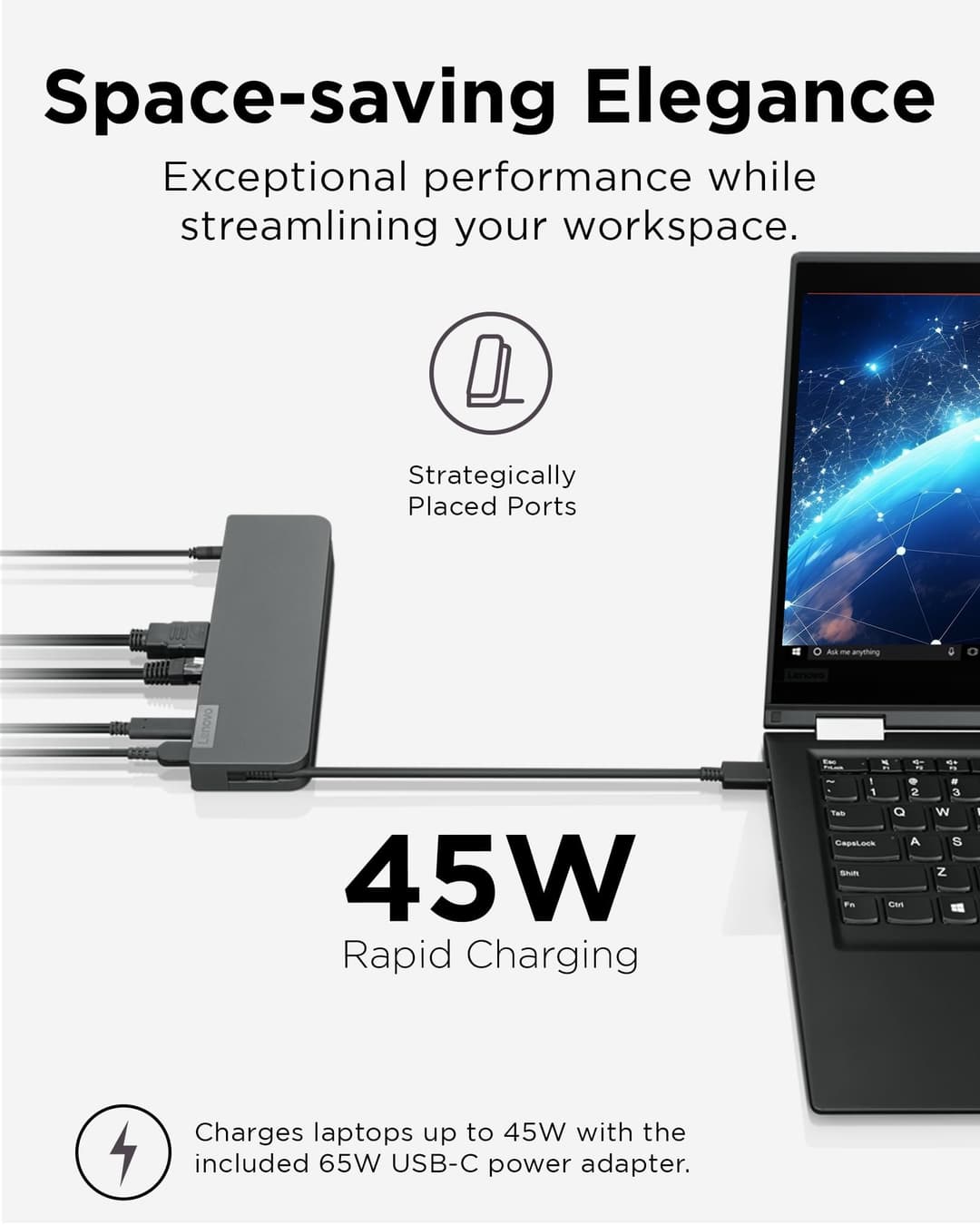Lenovo USB-C Mini Dock - Black - Image 6