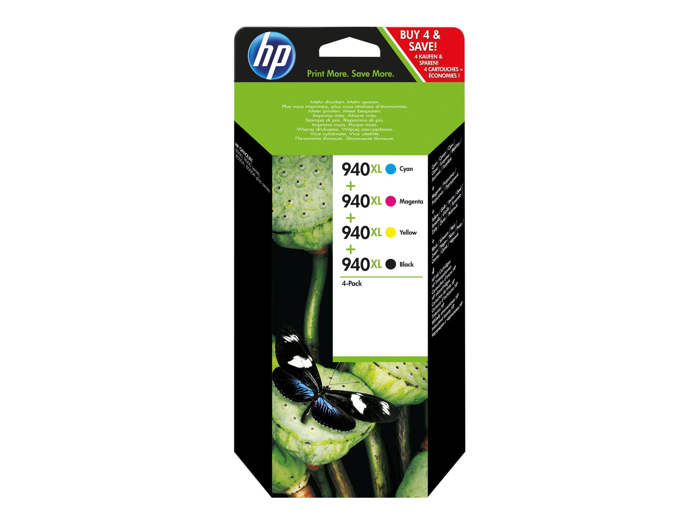 HP 940XL - 4-pack - High Yield - black, yellow, cyan, magenta - original - ink cartridge