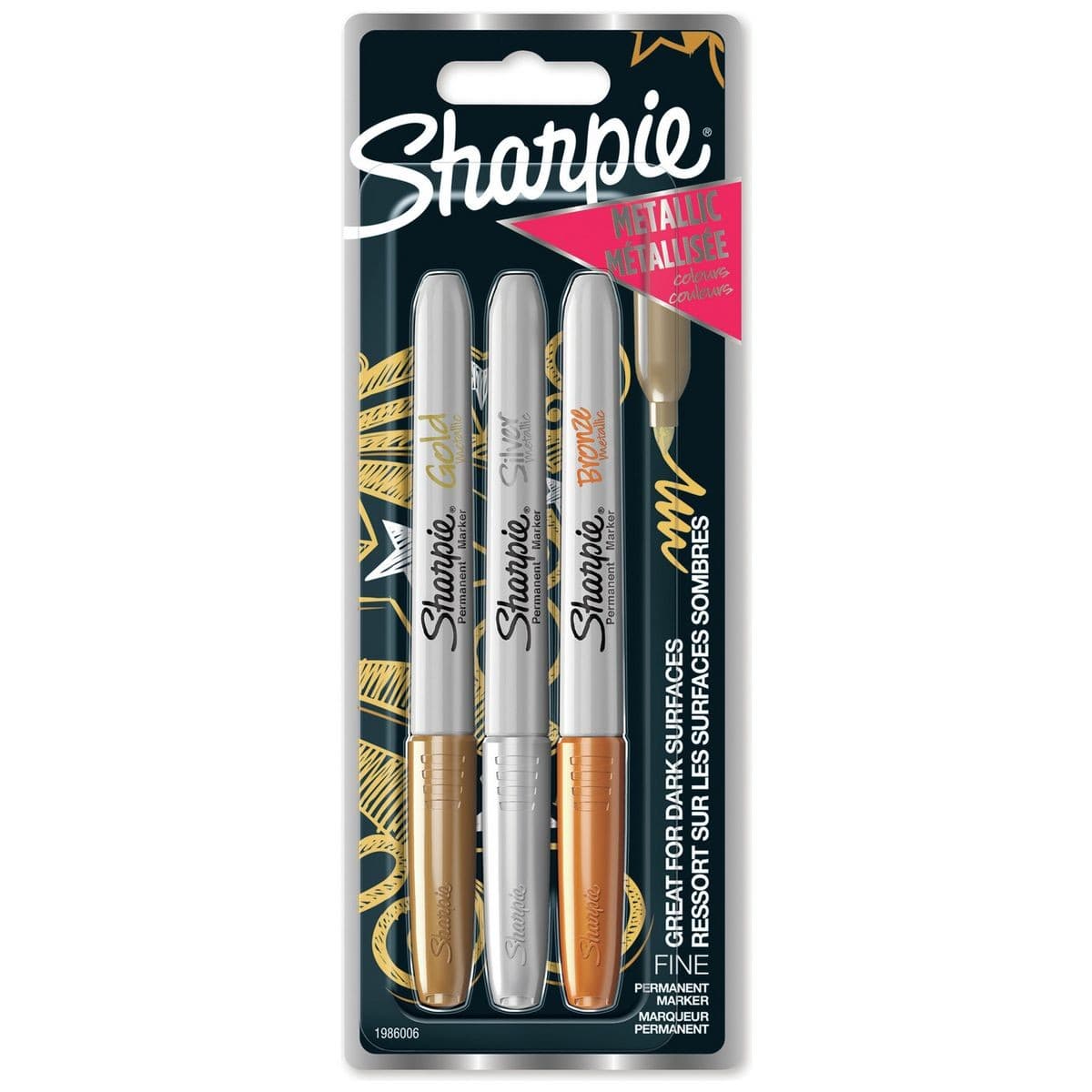 Sharpie Assorted Metallic Permanent Markers - 3 Pack