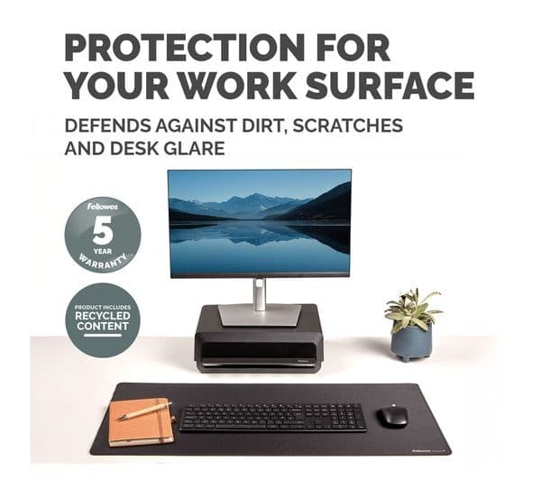 Fellowes Breyta Desk Mat 800 x 400 mm - Black - Image 4