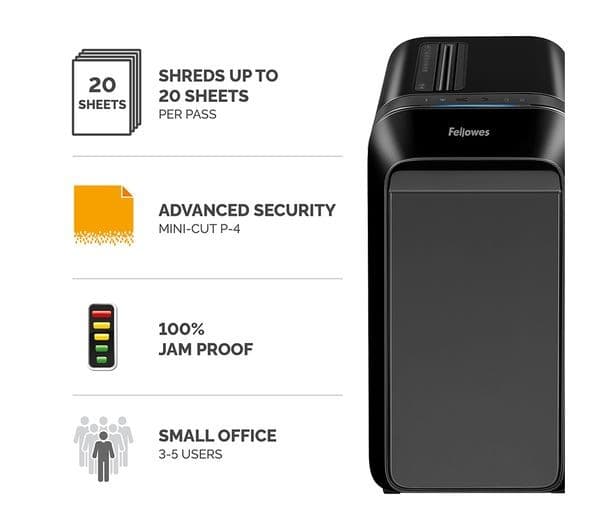 FELLOWES Powershred LX220 Mini Cut Paper Shredder - Image 2