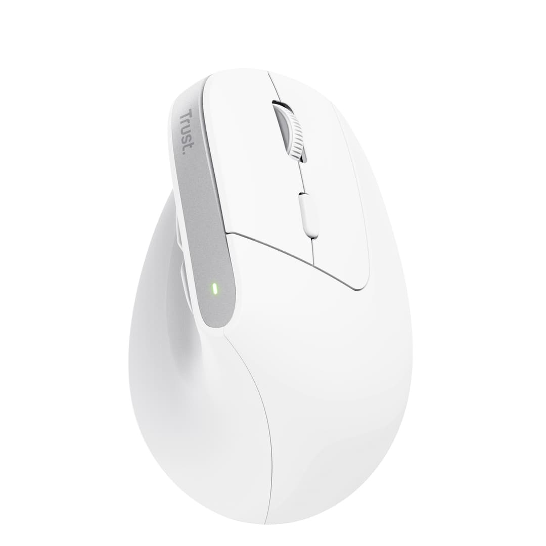 Trust Bayo+ Multidevice Ergonomic Vertical mouse Office Right-hand RF Wireless + Bluetooth Rechargeable Optical 2400 DPI White - Image 3