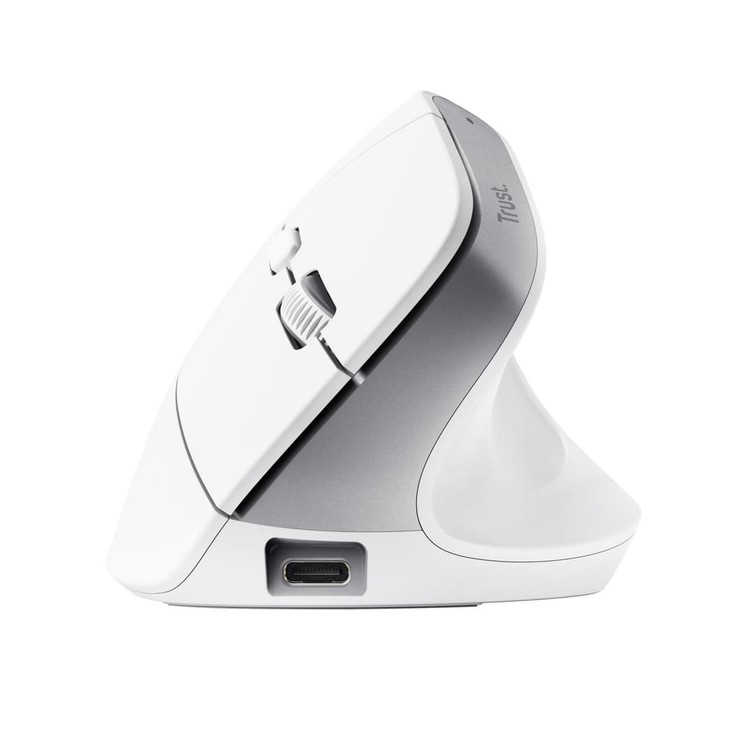 Trust Bayo+ Multidevice Ergonomic Vertical mouse Office Right-hand RF Wireless + Bluetooth Rechargeable Optical 2400 DPI White - Image 4