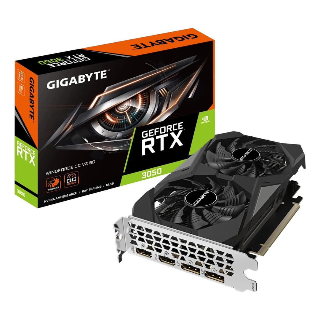 GIGABYTE GeForce RTX 3050 WINDFORCE OC V2 6GB GDDR6 Graphics Card (GV-N3050WF2OCV2-6GD) - Image 1