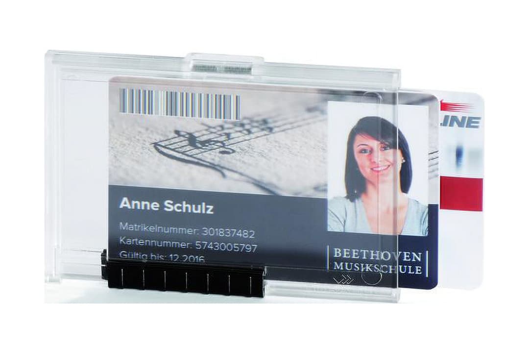 Durable 54 X 87 Mm Holds 2 Cards Pushbox Duo Security Id Card Holder - (pack Of - Image 1