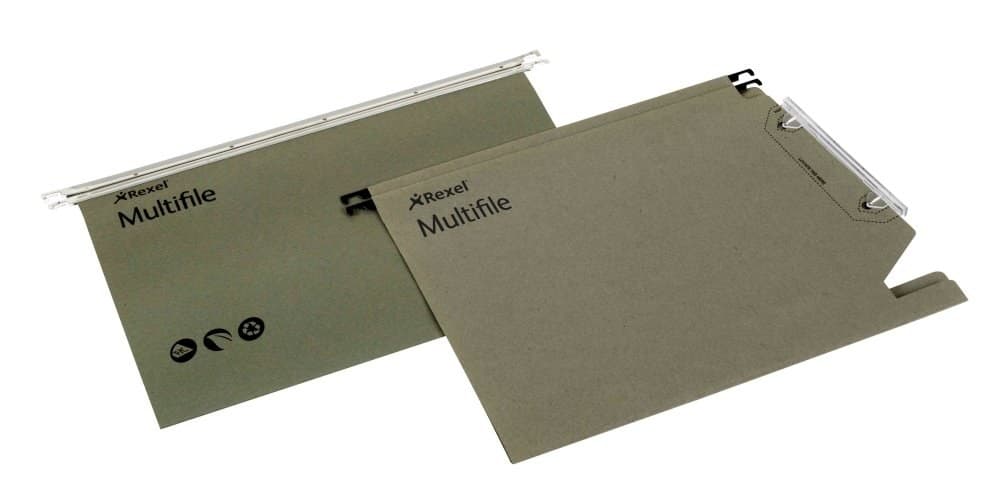 Rexel Multifile 330 Lateral File Manilla 15mm Green (Pack of 50) - Image 2