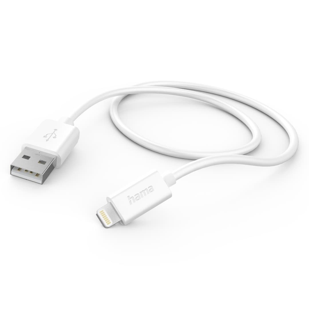 Hama USB-A to Lightning Charging Cable, 1 m, White - Image 1