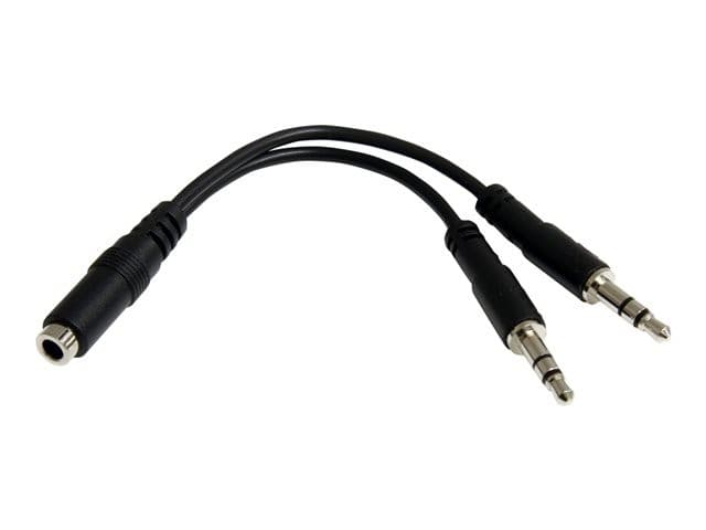 StarTech MUYHSFMM 3.5mm 4-Position to 2x 3-Position Headset Splitter Adapter F/M Black - Image 2