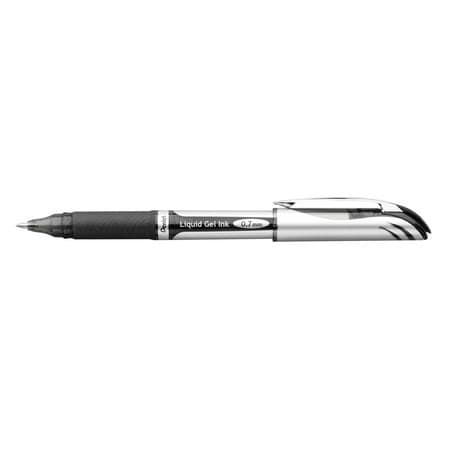 EnerGel Deluxe Liquid Gel Pen  Medium Line  Capped  Metal Tip  Black Ink