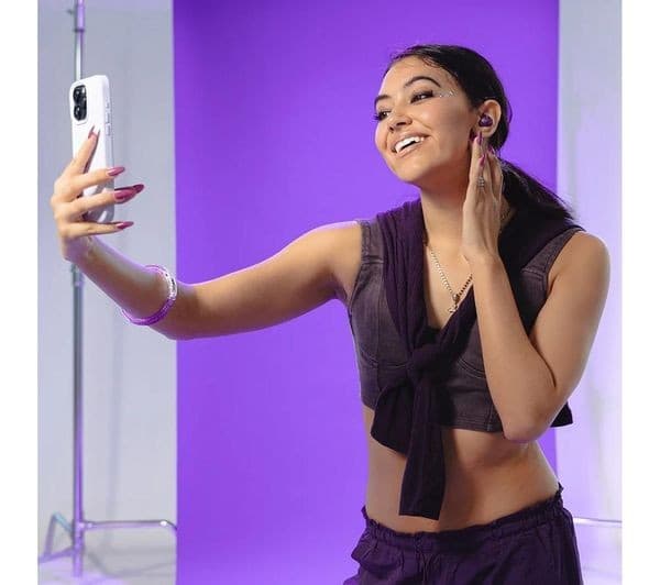 JLab Go Pop ANC True Wireless Earbuds - Transparent Purple - Image 6