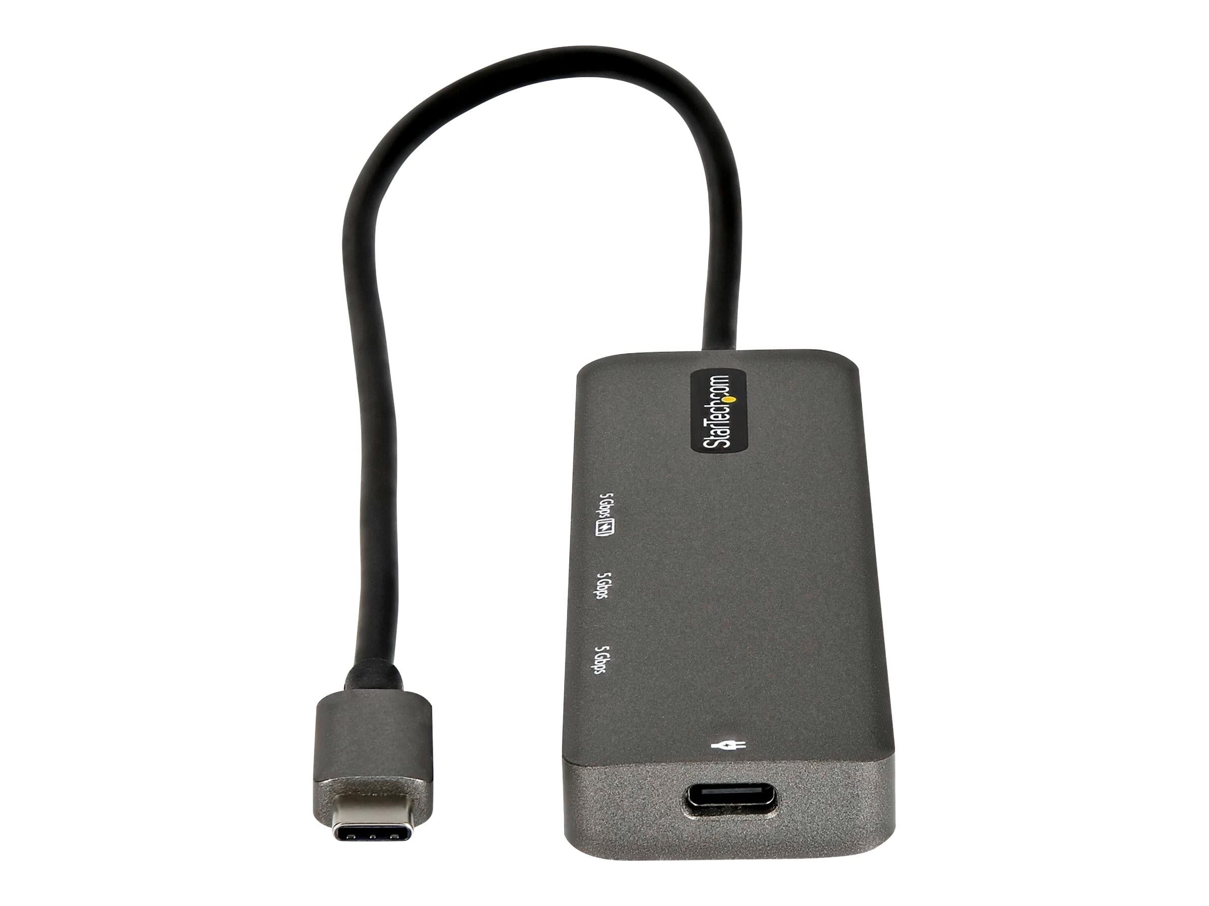 StarTech.com USB-C Multiport Adapter / Mini Dock (DKT30CHPD3) - USB-C to HDMI 2.0b 4K 60Hz (HDR10), 100W Power Delivery Pass-Through, 4-Port 5Gbps USB 3.0 Hub, 12in (30cm) Attached Cable, Thunderbolt 3 Compatible