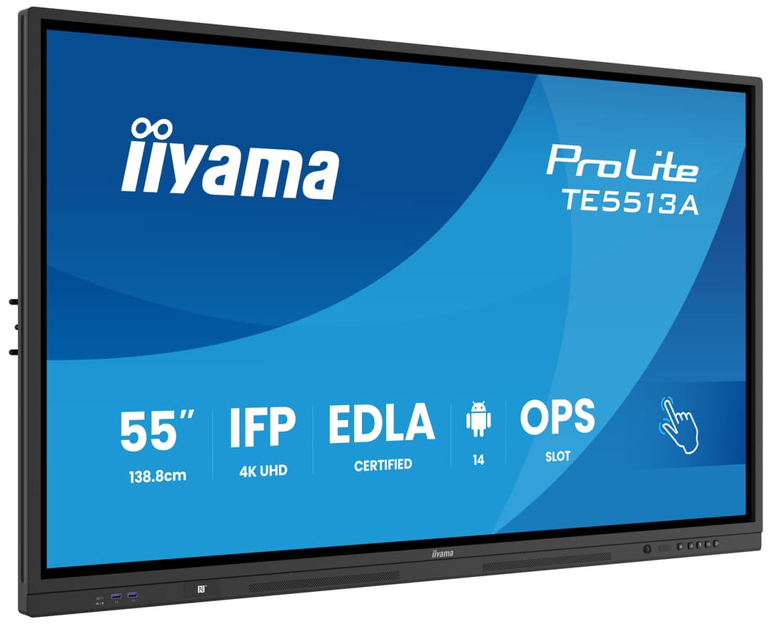 iiyama TE5513A-B2AG Signage Display Interactive flat panel 138.7 cm (54.6") Wi-Fi 500 cd/m² 4K Ultra HD Black Touchscreen Built-in processor Android 24/7 - Image 1