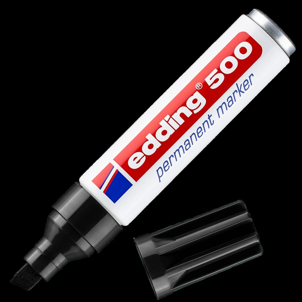 edding 500 Permanent Marker Black Box of 10 - Image 1