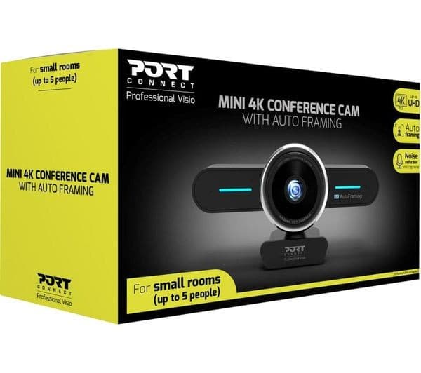PORT DESIGNS PORT Connect 902003 Mini 4K Conference Cam with Auto Framing Black - Image 2