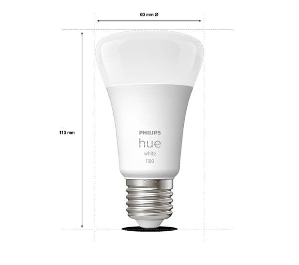 PHILIPS HUE White Smart LED Bulb with Bluetooth - E27, 1100 Lumen, Twin Pack - Image 3