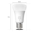 PHILIPS HUE White Smart LED Bulb with Bluetooth - E27, 1100 Lumen, Twin Pack thumbnail 3