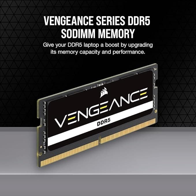 Corsair Vengeance DDR5 SODIMM 32GB Laptop Memory 4800MHz CL40 - Black - Image 2