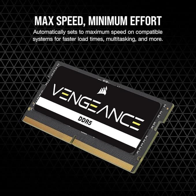 Corsair Vengeance DDR5 SODIMM 32GB Laptop Memory 4800MHz CL40 - Black - Image 4