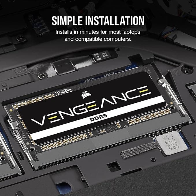 Corsair Vengeance DDR5 SODIMM 32GB Laptop Memory 4800MHz CL40 - Black - Image 5