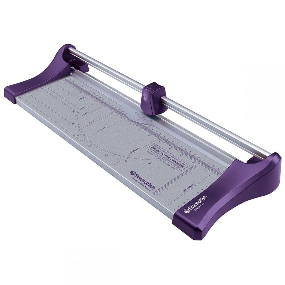 Swordfish 40358 SlimLine A3 Paper Trimmer 450mm Cut 10 Sheet Purple - Image 1