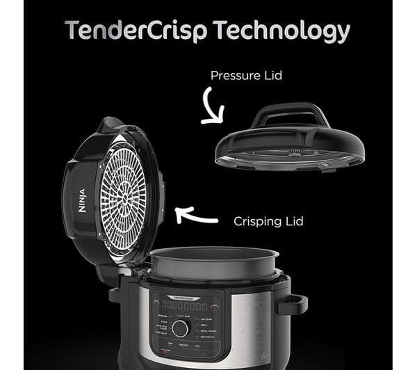 Ninja Foodi OP350UK 9-in-1 Multi Cooker & Air Fryer 6L Black & Silver - Image 3