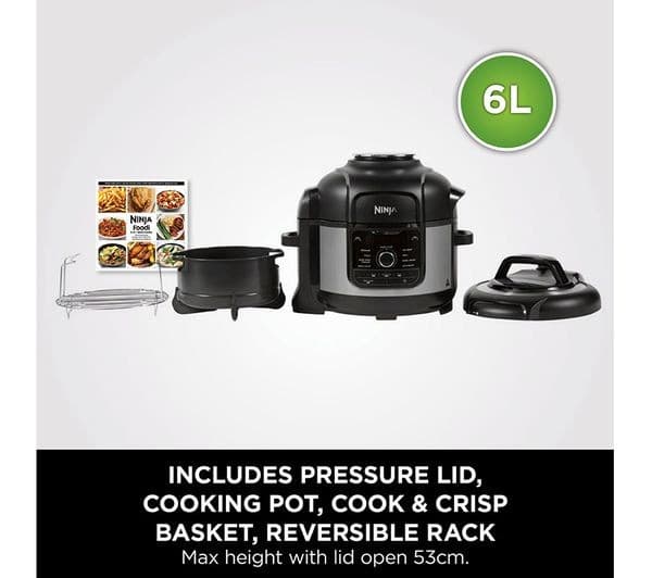 Ninja Foodi OP350UK 9-in-1 Multi Cooker & Air Fryer 6L Black & Silver - Image 7