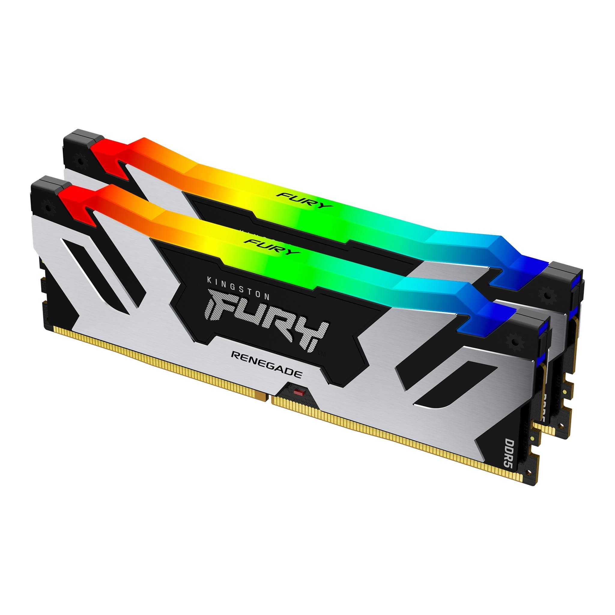 Kingston Technology FURY Renegade RGB 32GB (2 x 16GB) DDR5 6400MT/s CL32 DIMM Silver/Black Desktop Memory Kit - KF564C32RSAK2-32