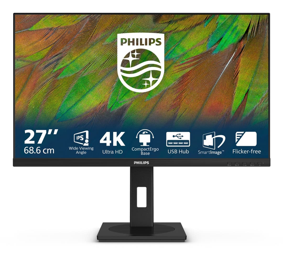 Philips 3000 series 27B1N3800/00 computer monitor 68.6 cm (27") 3840 x 2160 pixels 4K Ultra HD LCD Black - Image 1