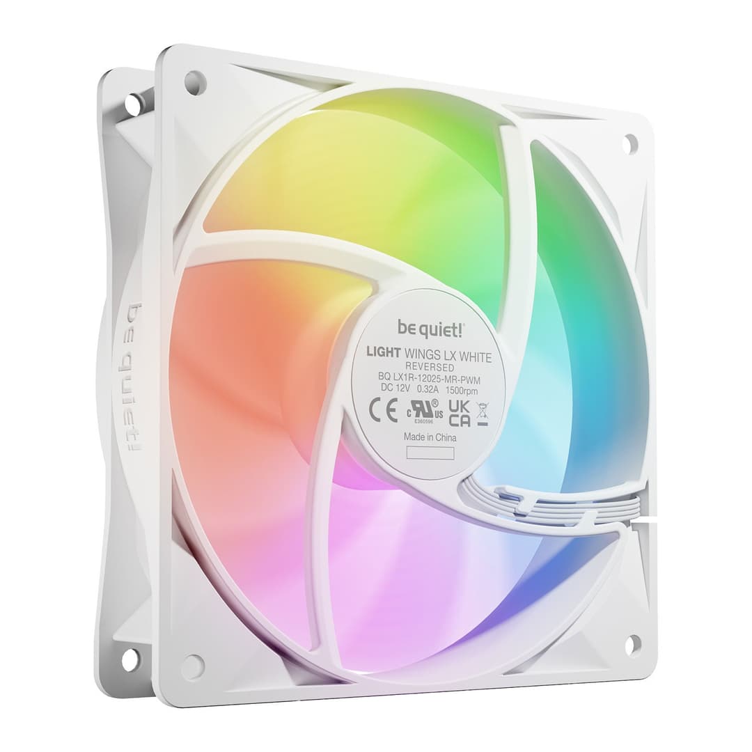 be quiet! Light Wings LX 120mm ARGB Reverse PWM Case Fan - White - Image 4